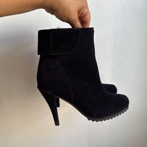 Pedro Garcia Black Suede Heeled Boots